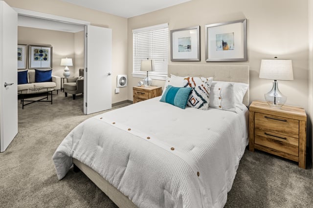 Chateau-Ridgeland-034 - Bedroom in our One-Bedroom Apartment Home